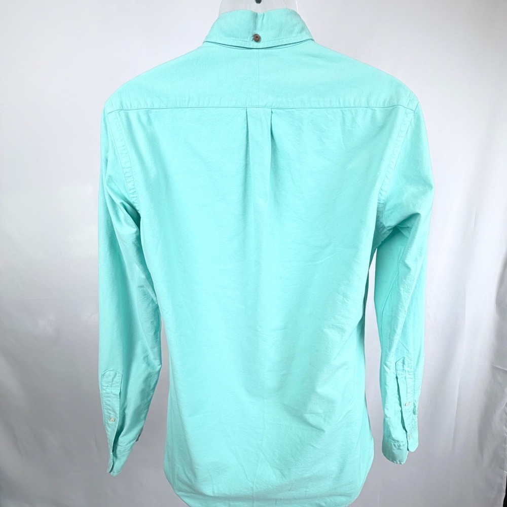 Ralph Lauren S Mint Oxford Button Down Shirt Slim Fit Cotton Pony Mens Aqua - Picture 2 of 10